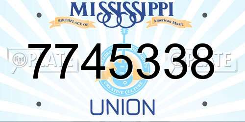 7745338 Mississippi License Plate