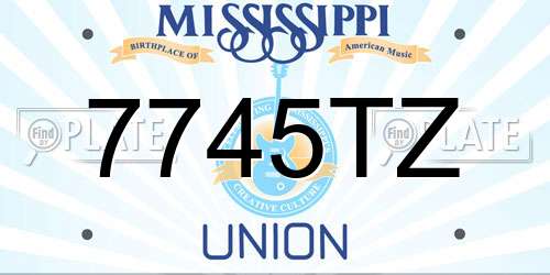 7745TZ Mississippi License Plate