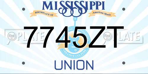 7745ZT Mississippi License Plate