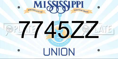 7745ZZ Mississippi License Plate
