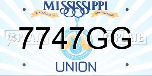 7747GG Mississippi License Plate