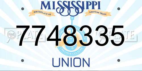 7748335 Mississippi License Plate