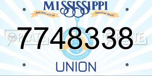 7748338 Mississippi License Plate