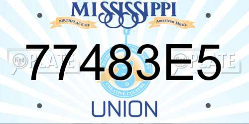 77483E5 Mississippi License Plate