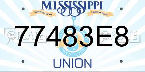 77483E8 Mississippi License Plate