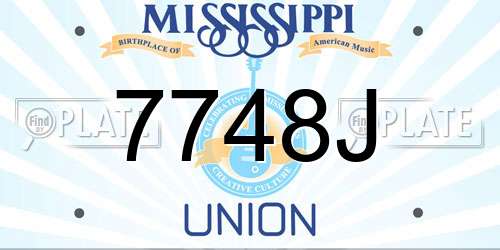7748J Mississippi License Plate