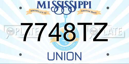 7748TZ Mississippi License Plate