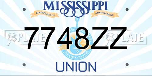 7748ZZ Mississippi License Plate