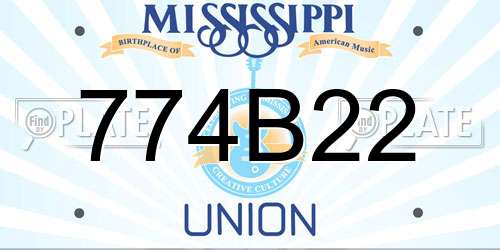 774B22 Mississippi License Plate