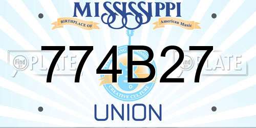 774B27 Mississippi License Plate