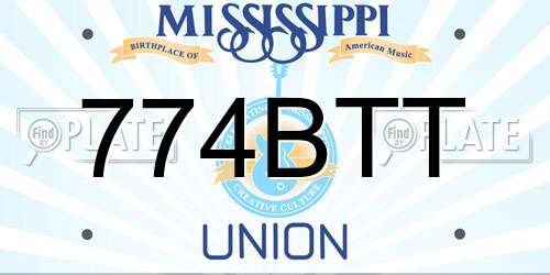 774BTT Mississippi License Plate