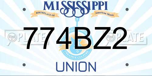 774BZ2 Mississippi License Plate