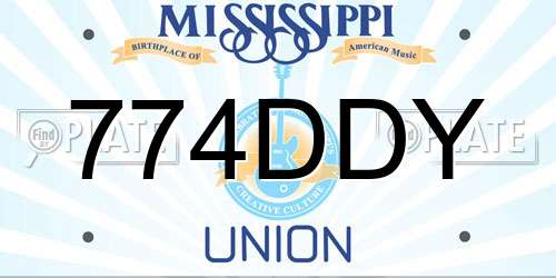 774DDY Mississippi License Plate