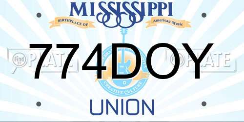 774DOY Mississippi License Plate