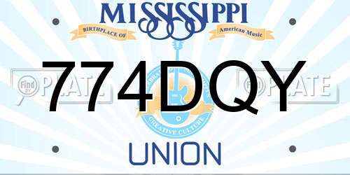 774DQY Mississippi License Plate