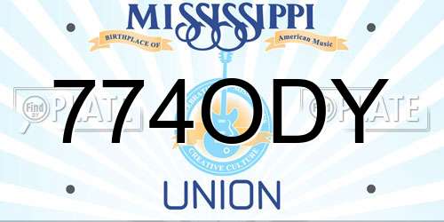 774ODY Mississippi License Plate