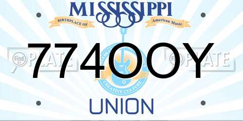 774OOY Mississippi License Plate