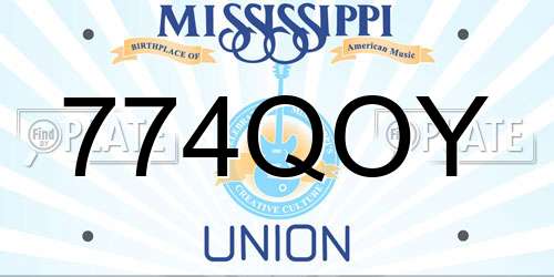 774QOY Mississippi License Plate