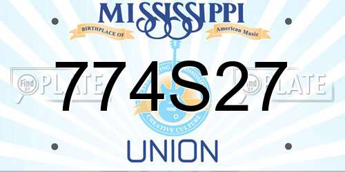 774S27 Mississippi License Plate