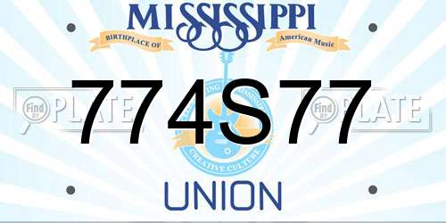 774S77 Mississippi License Plate