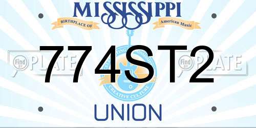 774ST2 Mississippi License Plate