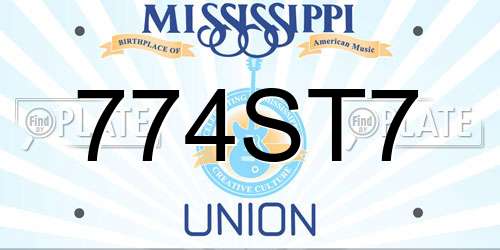 774ST7 Mississippi License Plate