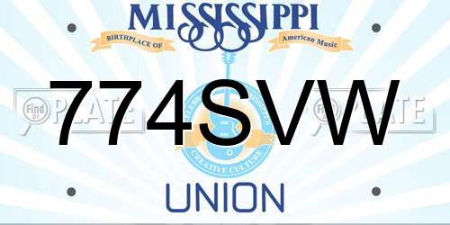 774SVW Mississippi License Plate