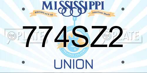 774SZ2 Mississippi License Plate