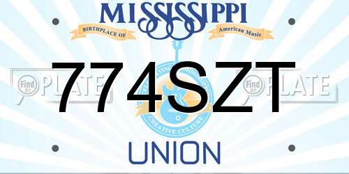 774SZT Mississippi License Plate