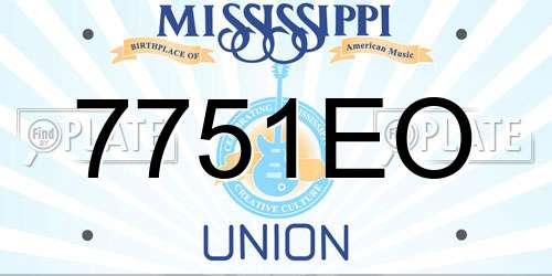 7751EO Mississippi License Plate