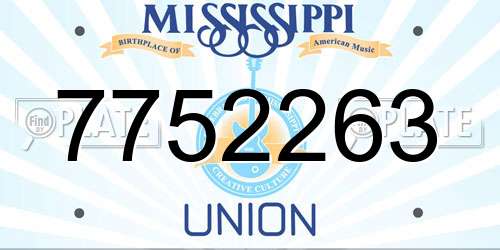 7752263 Mississippi License Plate