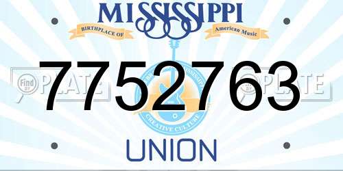 7752763 Mississippi License Plate