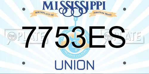 7753ES Mississippi License Plate
