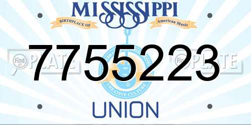 7755223 Mississippi License Plate