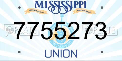 7755273 Mississippi License Plate