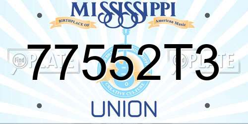 77552T3 Mississippi License Plate