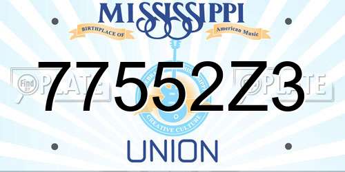 77552Z3 Mississippi License Plate