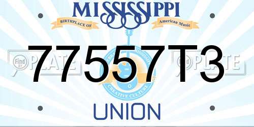 77557T3 Mississippi License Plate