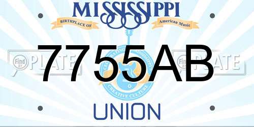 7755AB Mississippi License Plate