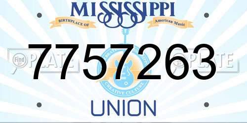 7757263 Mississippi License Plate