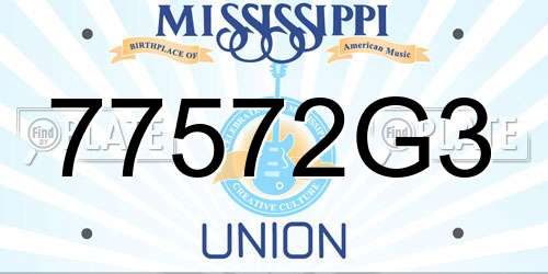 77572G3 Mississippi License Plate