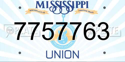 7757763 Mississippi License Plate