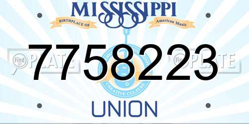 7758223 Mississippi License Plate