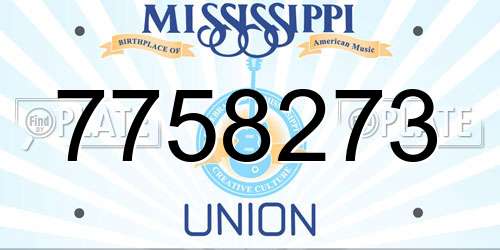 7758273 Mississippi License Plate