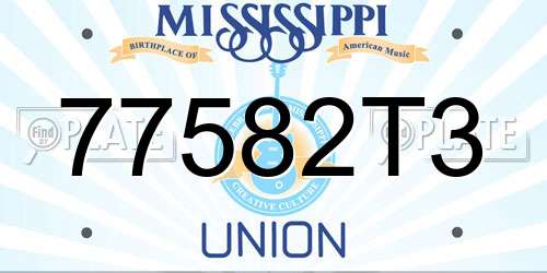 77582T3 Mississippi License Plate