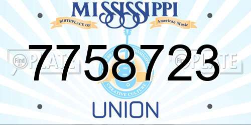 7758723 Mississippi License Plate