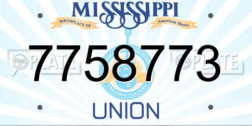7758773 Mississippi License Plate
