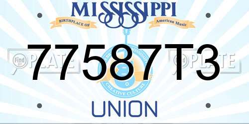 77587T3 Mississippi License Plate