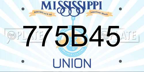 775B45 Mississippi License Plate
