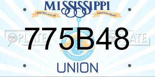 775B48 Mississippi License Plate